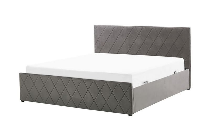 Säilytyssänky Cabariot 140x200 cm - Sametti/Harmaa - Huonekalut - Sänky - Sängyt säilytystilalla - Parisänky säilytystilalla