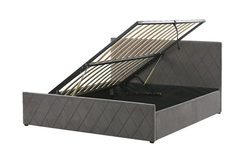 Säilytyssänky Cabariot 140x200 cm - Sametti/Harmaa - Huonekalut - Sänky - Sängyt säilytystilalla - Parisänky säilytystilalla