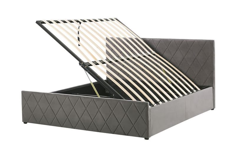 Säilytyssänky Cabariot 140x200 cm - Sametti/Harmaa - Huonekalut - Sänky - Sängyt säilytystilalla - Parisänky säilytystilalla
