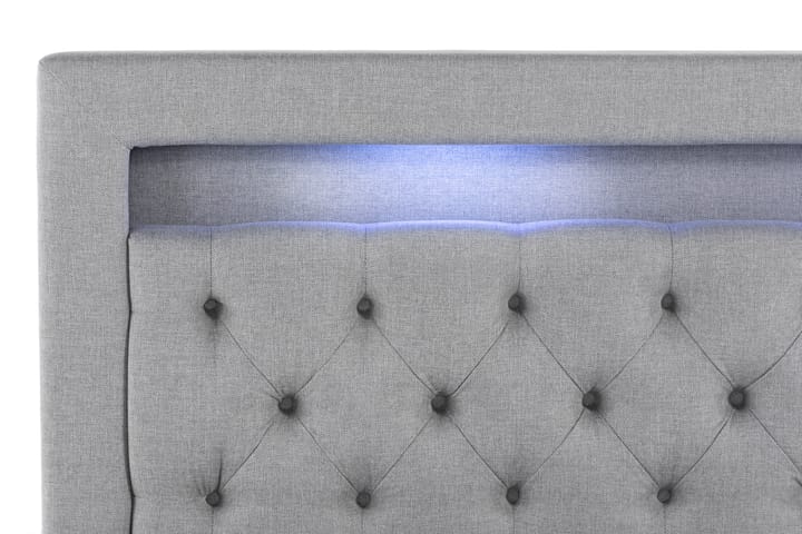 Säilytyssänky Monopoli LED-valaistuksella 180x200 cm - Harmaa - Parisänky säilytystilalla - Yhden hengen sängyt - Yhden hengen sänky säilytystilalla - Parisänky - Sängyt säilytystilalla