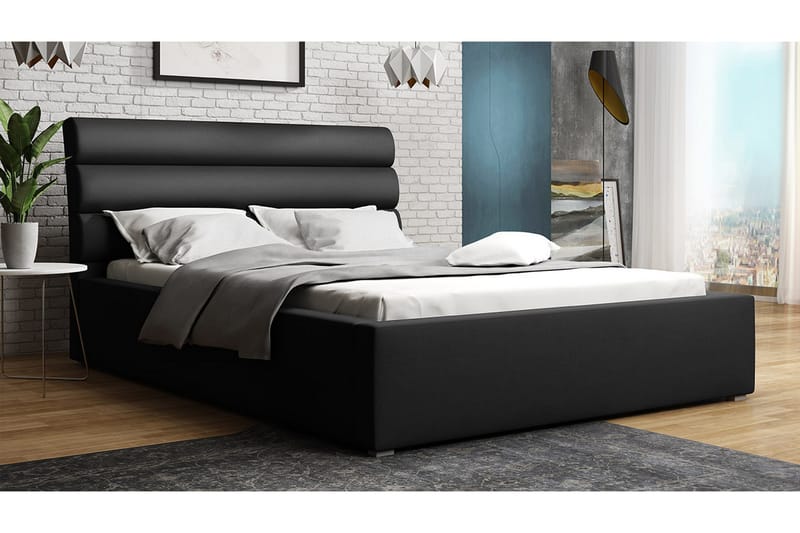 Säilytyssänky Moon 223x160x100 cm - Musta/Harmaa - Huonekalut - Sänky - Sängyt säilytystilalla