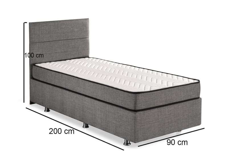 Säilytyssänky Saojao 90x200 cm - Harmaa - Huonekalut - Sänky - Sängyt säilytystilalla