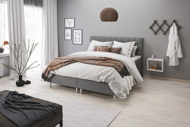 Säilytyssänkypaketti Suset 160x200 - Harmaa - Huonekalut - Sänky - Sängyt säilytystilalla - Parisänky säilytystilalla