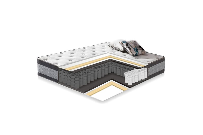 Sänky Glossy 160x200cm Harmony Duo Patjalla Harmaa, undefined