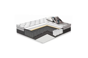 Sänky Glossy 160x200cm Harmony Top Pocket Patjalla Harmaa - Huonekalut - Sänky - Sängyt säilytystilalla