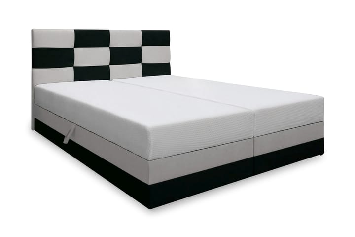 Sänky Mona 180x200 Säilytyksellä - Musta/Valkoinen - Sänkypaketti - Sängyt säilytystilalla