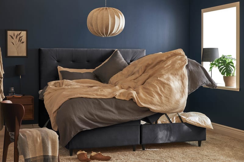 Sänkypaketti Chilla Pluss Säilytyssänky 180x200 cm - Tummanharmaa - Huonekalut - Sänky - Sängyt säilytystilalla