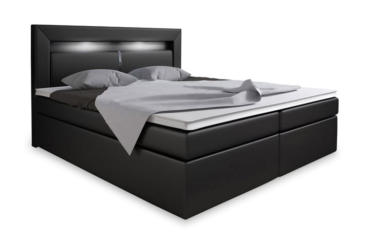 Sänkypaketti Pisa 140x200 säilytyksellä Sängynpääty - Musta - Sänkypaketti - Sängyt säilytystilalla