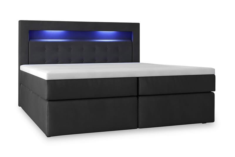 Sänkypaketti Pisa 180x200 säilytyksellä Pikeerattu Pääty - Musta - Huonekalut - Sänky - Sängyt säilytystilalla