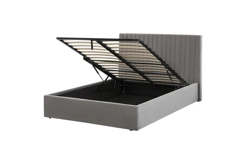 Sänky, jossa säilytystila Vion, Harmaa, 140x200 cm