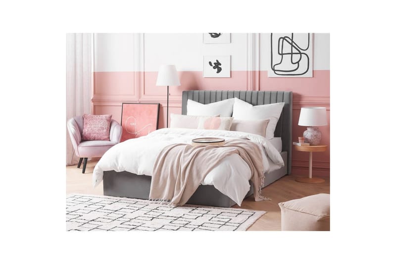 Sänky, jossa säilytystila Vion - Harmaa, 140x200 cm - Huonekalut - Sänky - Sänkykehikot & sängynrungot