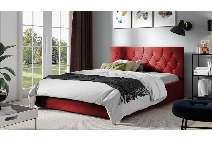 Sänky 127x222 cm - Punainen - Sänkykehikot & sängynrungot