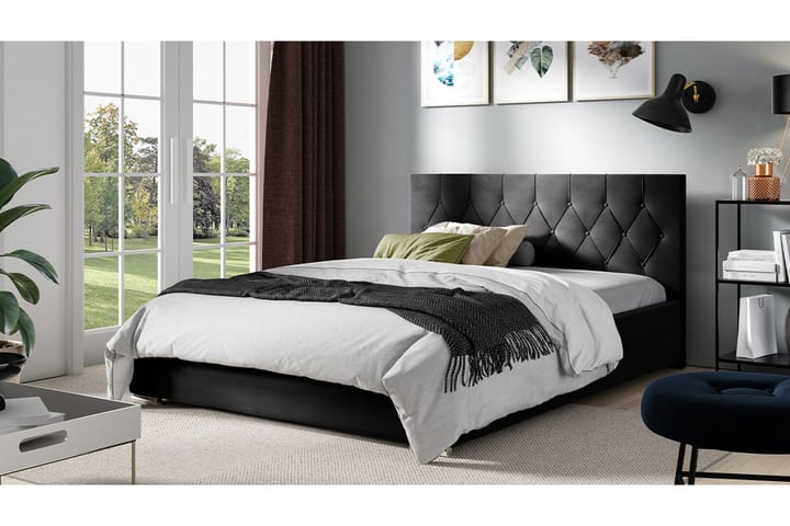 Sänky 167x222 cm - Musta - Sänkykehikot & sängynrungot
