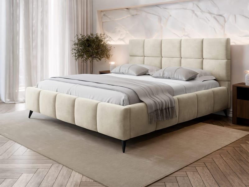 sänky Amber Velluto 02 160x200 - beige - Huonekalut - Sänky - Sänkykehikot & sängynrungot