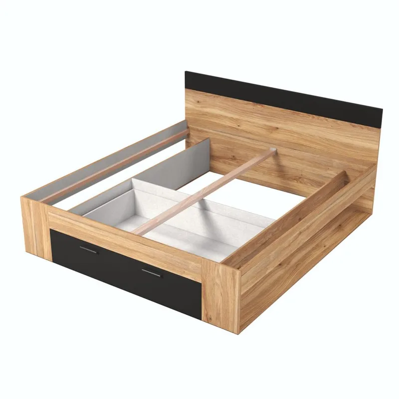 Sänky Beta ja laatikot - 180 cm, Mauvella-tammi - Huonekalut - Sänky - Sänkykehikot & sängynrungot