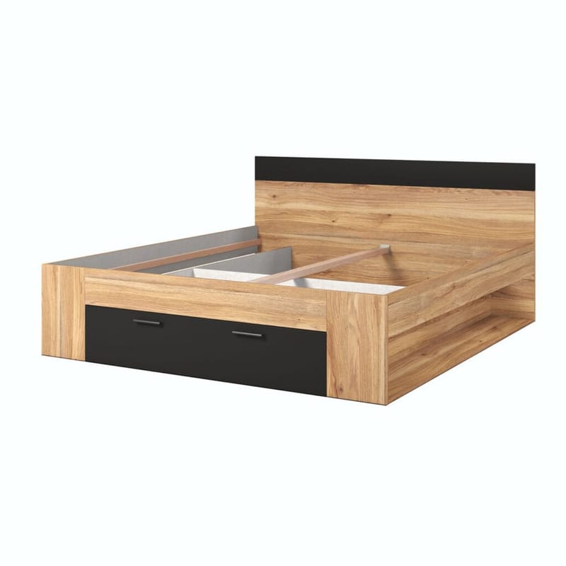 Sänky Beta ja laatikot, 180 cm, Mauvella-tammi