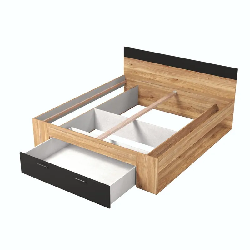 Sänky Beta ja laatikot - 180 cm, Mauvella-tammi - Huonekalut - Sänky - Sänkykehikot & sängynrungot