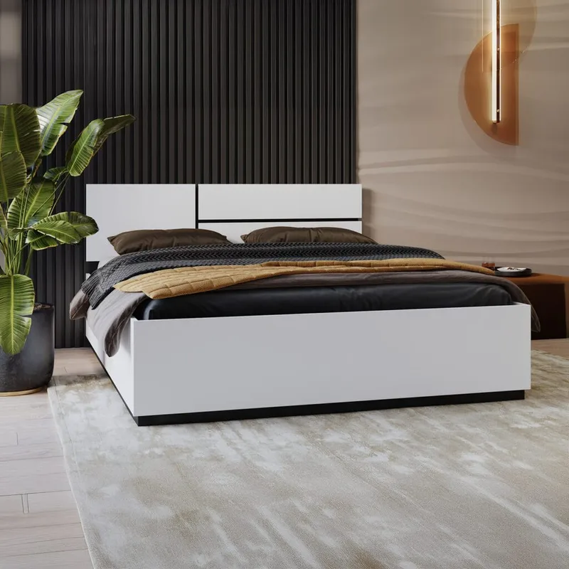 Sänky Cross S - 160 cm, Valkoinen - Huonekalut - Sänky - Sänkykehikot & sängynrungot