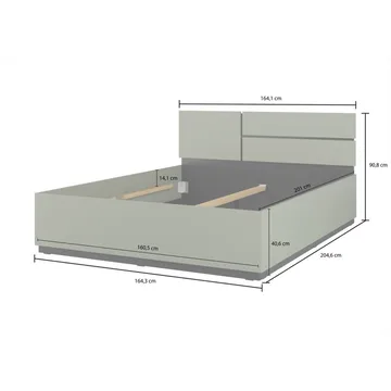 Sänky Cross S - 160 cm, Vihreä - Huonekalut - Sänky - Sänkykehikot & sängynrungot