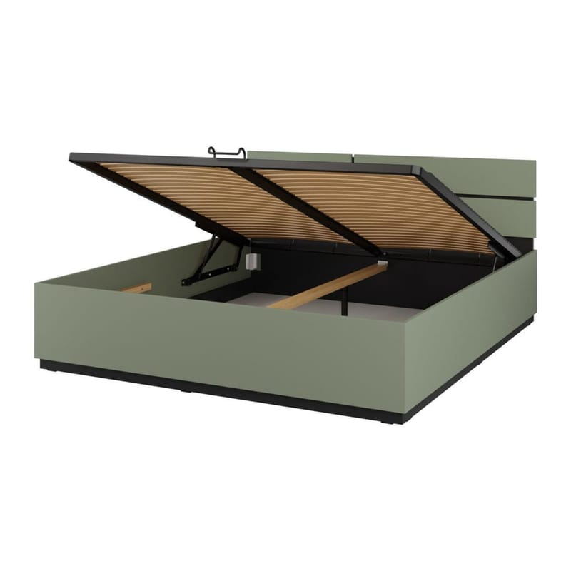 Sänky Cross S nostettavalla säilytystilalla - 180 cm, Vihreä - Huonekalut - Sänky - Sänkykehikot & sängynrungot