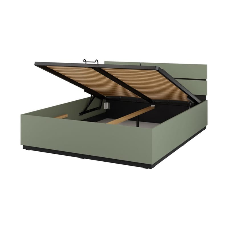 Sänky Cross S nouseva säilytystila - 160 cm, Vihreä - Huonekalut - Sänky - Sänkykehikot & sängynrungot