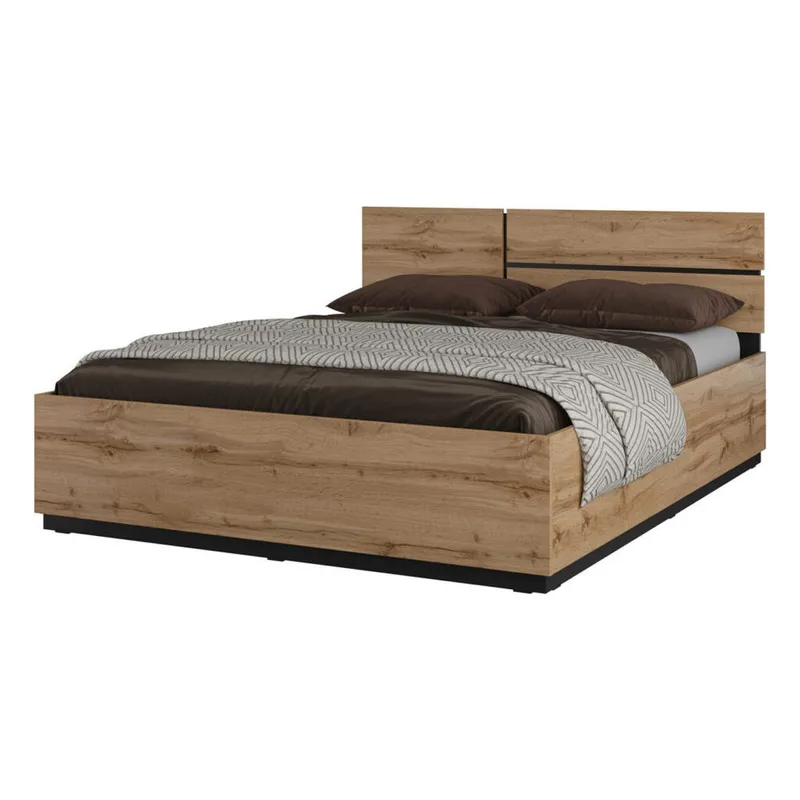 Sänky Cross S nouseva säilytystila, 160 cm, Wotan Tammik