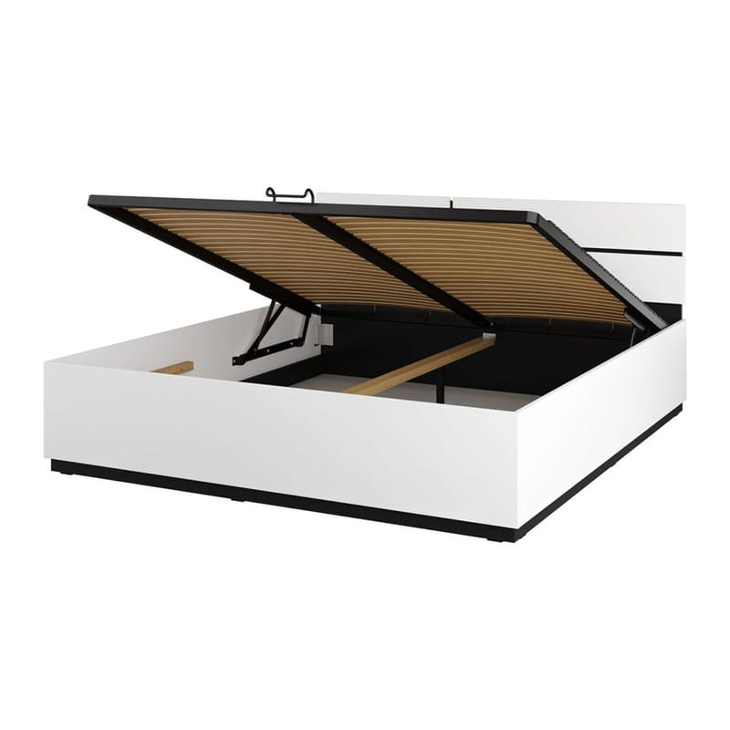 Sänky Cross S nouseva säilytystila - 180 cm, Valkoinen - Huonekalut - Sänky - Sänkykehikot & sängynrungot