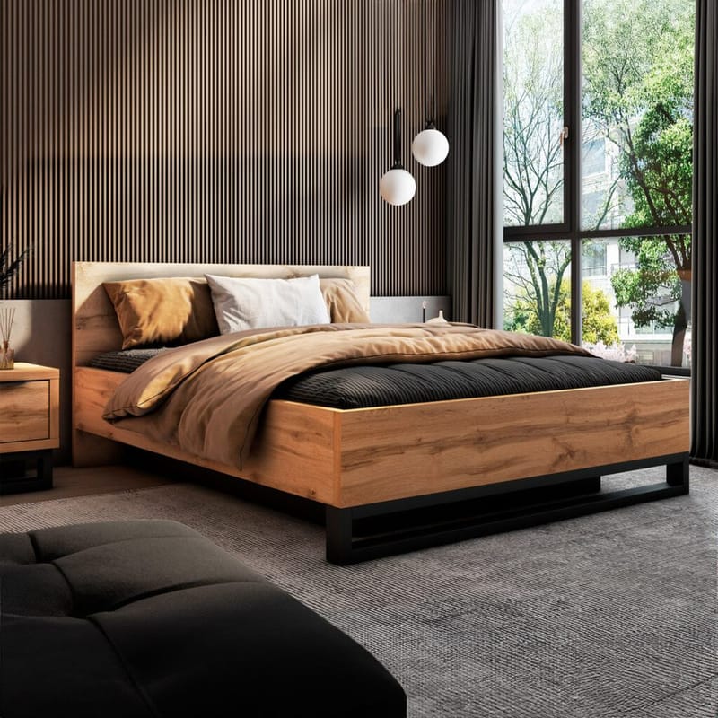 Sänky Halle S - kehys kaasujousella ja säilytyslaatikolla - 160 cm - Huonekalut - Sänky - Sänkykehikot & sängynrungot