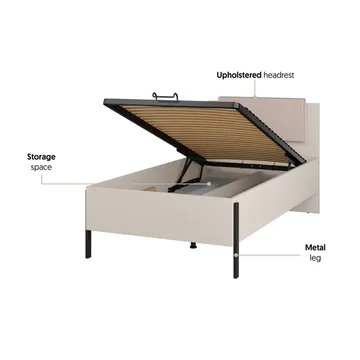 Sänky Jukon S, ylösnostettava säilytystila - 100 cm - Huonekalut - Sänky - Sänkykehikot & sängynrungot