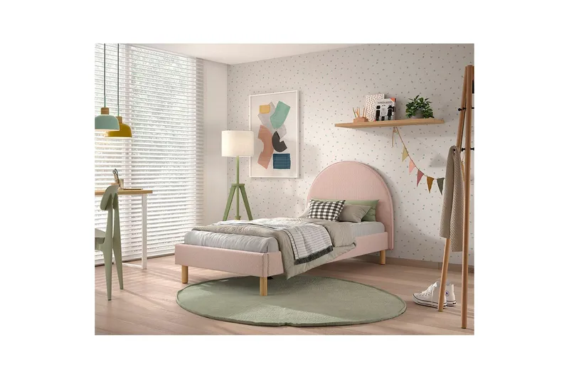 Sänky Kuu Vaaleanpunainen, 90 x 200 cm - Vaaleanpunainen, 90 x 200 cm - Huonekalut - Sänky - Sänkykehikot & sängynrungot