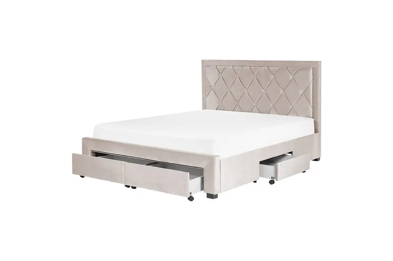 Sänky laatikoilla Lievin - Beige, 160x200 cm - Huonekalut - Sänky - Sänkykehikot & sängynrungot