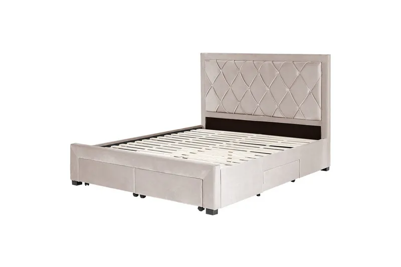 Sänky laatikoilla Lievin, Beige, 160x200 cm