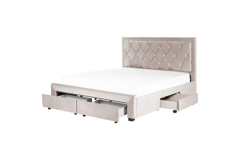 Sänky laatikoilla Lievin - Beige, 180x200 cm - Huonekalut - Sänky - Sänkykehikot & sängynrungot