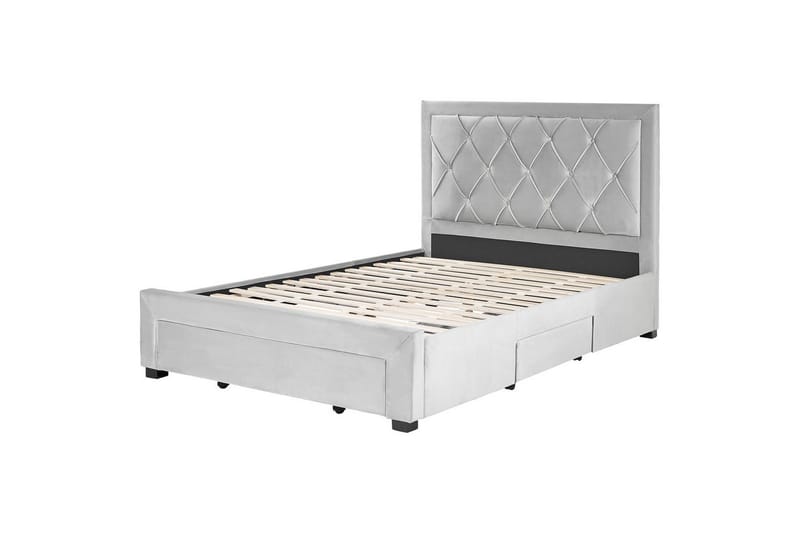 Sänky laatikoilla Lievin, Harmaa, 140x200 cm