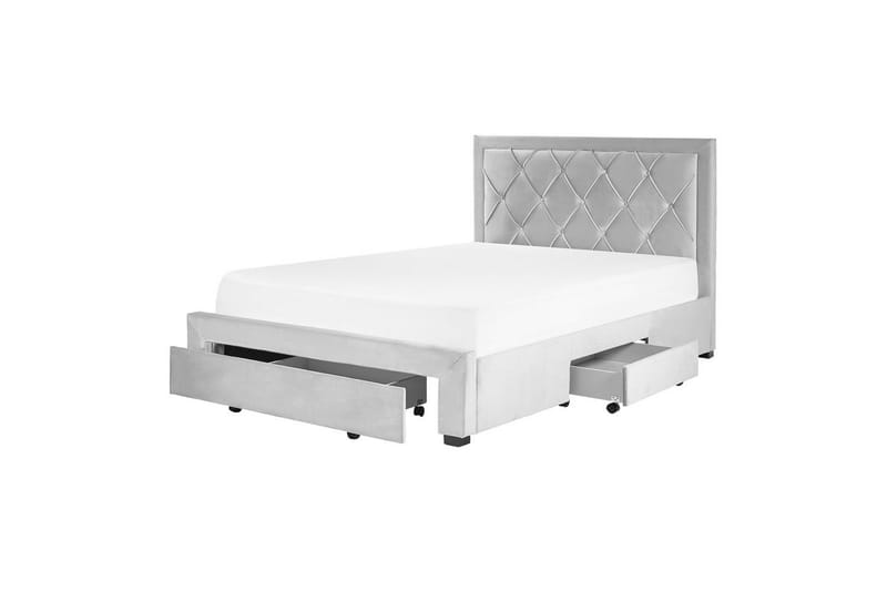 Sänky laatikoilla Lievin - Harmaa, 140x200 cm - Huonekalut - Sänky - Sänkykehikot & sängynrungot