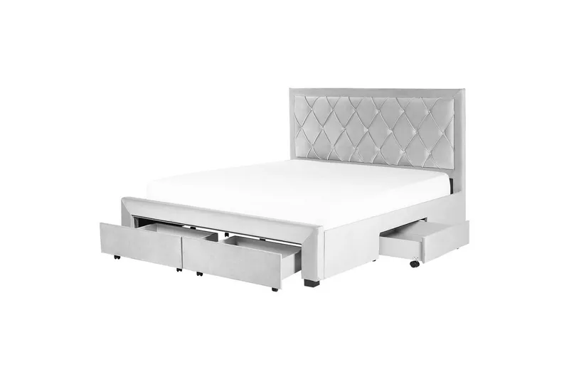 Sänky laatikoilla Lievin - Harmaa, 180x200 cm - Huonekalut - Sänky - Sänkykehikot & sängynrungot