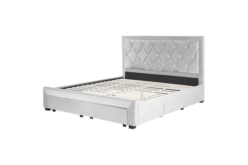 Sänky laatikoilla Lievin, Harmaa, 180x200 cm