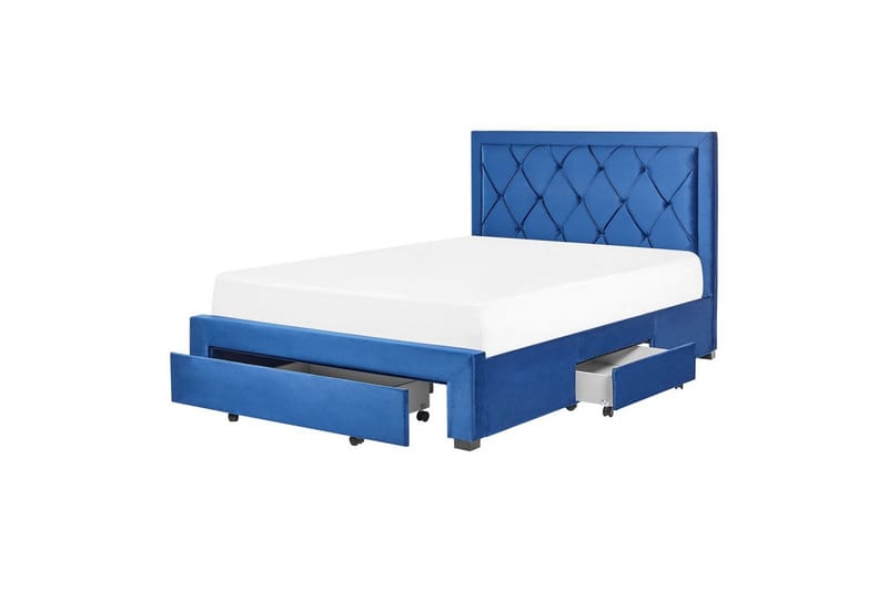 Sänky laatikoilla Lievin - Sininen, 140x200 cm - Huonekalut - Sänky - Sänkykehikot & sängynrungot