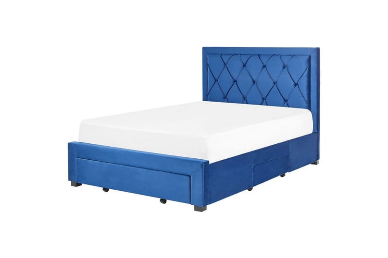 Sänky laatikoilla Lievin - Sininen, 140x200 cm - Huonekalut - Sänky - Sänkykehikot & sängynrungot