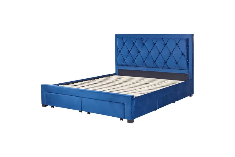Sänky laatikoilla Lievin - Sininen, 180x200 cm - Huonekalut - Sänky - Sänkykehikot & sängynrungot