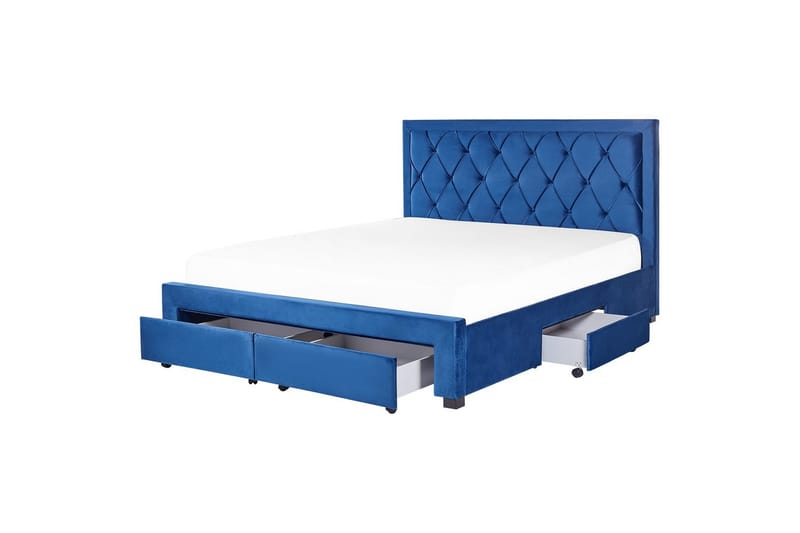 Sänky laatikoilla Lievin - Sininen, 180x200 cm - Huonekalut - Sänky - Sänkykehikot & sängynrungot