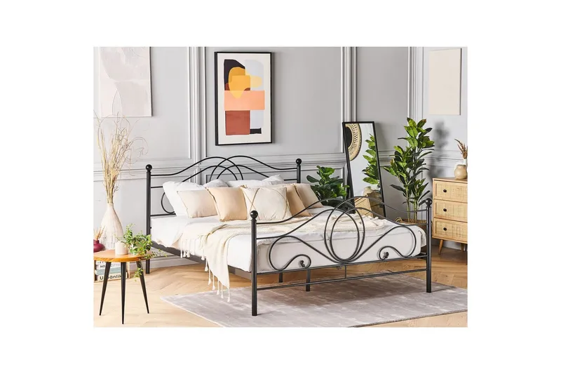 Sänky lamellirungolla Lyra - Musta - Huonekalut - Sänky - Sänkykehikot & sängynrungot