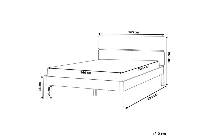 Sänky LED-valaistuksella Boisset - Ruskea/Kumipuu, 160x200 cm - Huonekalut - Sänky - Sänkykehikot & sängynrungot