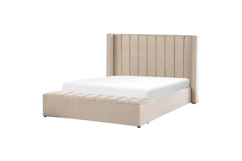 Sänky säilytyspenkillä Noyers - Beige, 160x200 cm - Huonekalut - Sänky - Sänkykehikot & sängynrungot