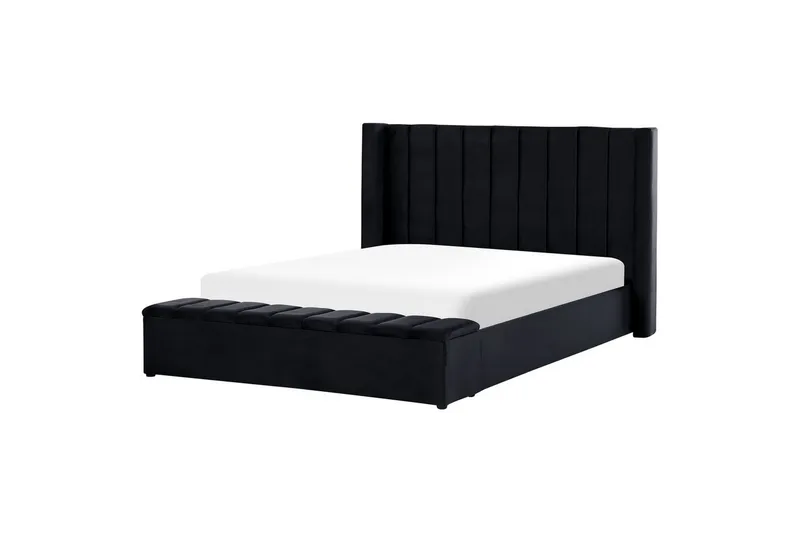 Sänky säilytyspenkillä Noyers - Musta, 180x200 cm - Huonekalut - Sänky - Sänkykehikot & sängynrungot