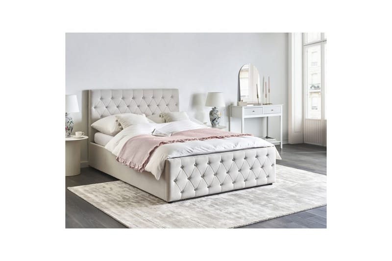Sänky säilytystilalla Amiens - Beige, 140x200 cm - Huonekalut - Sänky - Sänkykehikot & sängynrungot