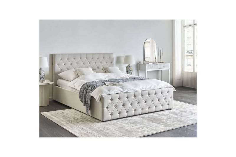 Sänky säilytystilalla Amiens - Beige, 160x200 cm - Huonekalut - Sänky - Sänkykehikot & sängynrungot