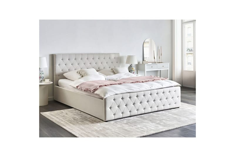 Sänky säilytystilalla Amiens - Beige, 180x200 cm - Huonekalut - Sänky - Sänkykehikot & sängynrungot