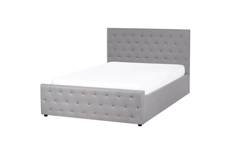 Sänky säilytystilalla Amiens - Harmaa, 140x200 cm - Huonekalut - Sänky - Sänkykehikot & sängynrungot