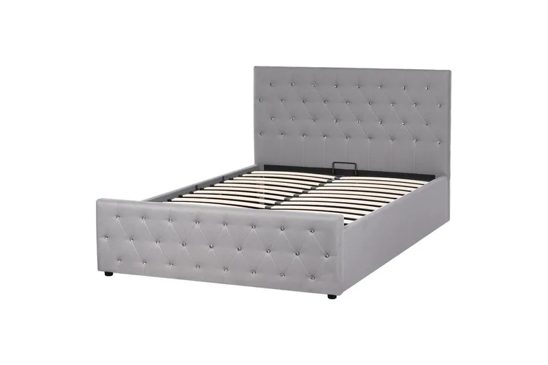 Sänky säilytystilalla Amiens - Harmaa, 140x200 cm - Huonekalut - Sänky - Sänkykehikot & sängynrungot